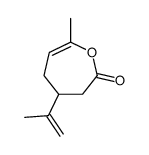7-methyl-4-prop-1-en-2-yl-4,5-dihydro-3H-oxepin-2-one Structure