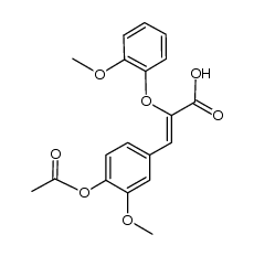 (Z)-3-(4-acetoxy-3-methoxyphenyl)-2-(2-methoxyphenoxy)propenoic acid Structure