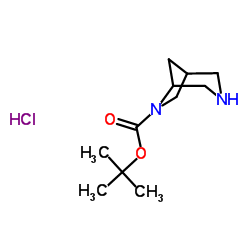3,6-二氮杂双环[3.2.1]辛烷-6-羧酸叔丁酯盐酸盐结构式