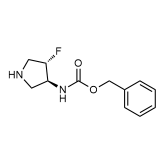 N-[反式-4-氟吡咯烷-3-基]氨基甲酸苄酯结构式