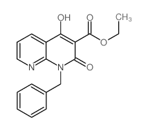 1-苄基-4-羟基-2-氧代-1,2-二氢-1,8-萘啶-3-羧酸乙酯结构式