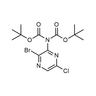 亚氨基二碳酸二叔丁基(3-溴-6-氯吡嗪-2-基)结构式