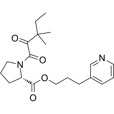 1-(1,2-二氧代-3,3-二甲基戊基)-L脯氨酸-(3-吡啶基)-丙酯结构式