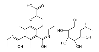 2-[3,5-bis(ethylcarbamoyl)-2,4,6-triiodo-phenoxy]propanoic acid, (2R,3 R,4R,5S)-6-methylaminohexane-1,2,3,4,5-pentol结构式