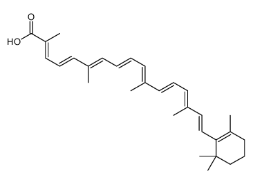 (2E,4E,6Z,8E,10E,12E,14E,16E)-2,6,11,15-tetramethyl-17-(2,6,6-trimethylcyclohexen-1-yl)heptadeca-2,4,6,8,10,12,14,16-octaenoic acid结构式