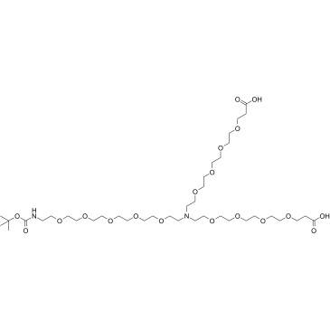 N-(Boc-PEG5)-N-bis(PEG4-acid)结构式