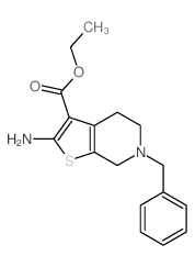 2-氨基-6-苄基-4,5,6,7-四氢噻吩并[2,3-c]吡啶-3-甲酸乙酯结构式