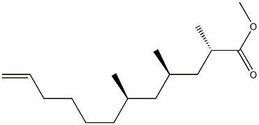 [2S,4R,6R,(+)]-2,4,6-Trimethyl-11-dodecenoic acid methyl ester结构式