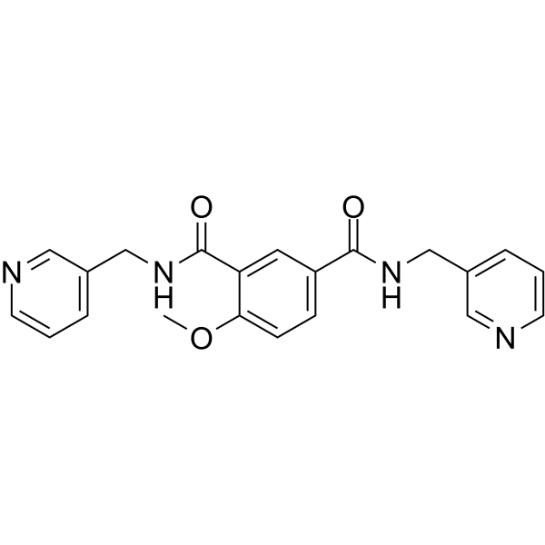 4-甲氧基-N,N'-二(3-吡啶甲基)-1,3-苯二甲酰胺结构式