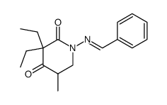 1-(Benzylideneamino)-3,3-diethyl-5-methyl-2,4-piperidinedione结构式