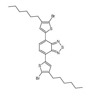 4,7-双(5-溴-4-己基噻吩-2-基)苯并[c][1,2,5]噻二唑结构式