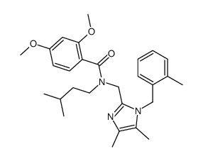 N-[[4,5-二甲基-1-[(2-甲基苯基)甲基]-1H-咪唑-2-基]甲基]-2,4-二甲氧基-N-(3-甲基丁基)-苯胺结构式