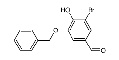 3-bromo-4-hydroxy-5-benzyloxybenzaldehyde结构式