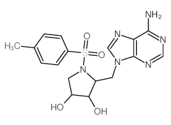 2-[(6-aminopurin-9-yl)methyl]-1-(4-methylphenyl)sulfonyl-pyrrolidine-3,4-diol Structure