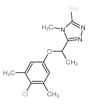 5-[1-(4-氯-3,5-二甲基苯氧基)乙基]-4-甲基-4H-1,2,4-噻唑-3-硫醇结构式