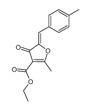 2-methyl-5-(4-methyl-benzylidene)-4-oxo-4,5-dihydro-furan-3-carboxylic acid ethyl ester Structure