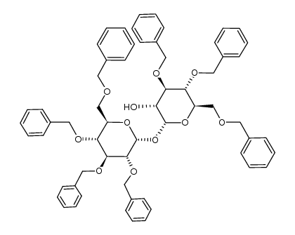 (2R,3R,4R,5R,6R)-4,5-bis(benzyloxy)-6-((benzyloxy)methyl)-2-(((2R,3R,4S,5R,6R)-3,4,5-tris(benzyloxy)-6-((benzyloxy)methyl)tetrahydro-2H-pyran-2-yl)oxy)tetrahydro-2H-pyran-3-ol Structure