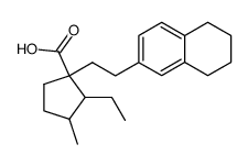 1-[β-(1,2,3,4-Tetrahydronaphthyl-6)-aethyl]-2-aethyl-3-methyl-cyclopentan-1-carbonsaeure结构式
