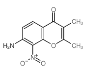 7-amino-2,3-dimethyl-8-nitro-chromen-4-one结构式