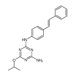 6-Isopropoxy-N-[4-((E)-styryl)-phenyl]-[1,3,5]triazine-2,4-diamine结构式