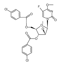 2(1H)-Pyrimidinone,1-[3,5-bis-O-(4-chlorobenzoyl)-2-O-methyl-b-D-arabinofuranosyl]-5-fluoro-4-methoxy-结构式