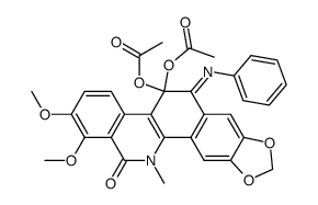 11,11-diacetoxy-11,12-dihydro-12-phenyliminooxychelerythrine Structure