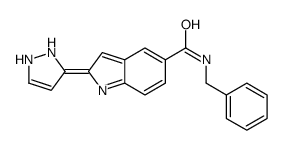 N-benzyl-2-(1,2-dihydropyrazol-3-ylidene)indole-5-carboxamide结构式