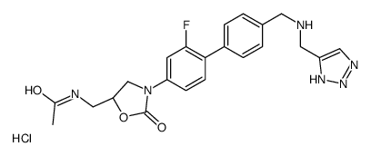 N-[[(5S)-3-[3-fluoro-4-[4-[(2H-triazol-4-ylmethylamino)methyl]phenyl]phenyl]-2-oxo-1,3-oxazolidin-5-yl]methyl]acetamide,hydrochloride Structure