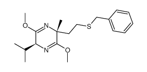 (3R,6S)-3-(2-benzylthioethyl)-6-isopropyl-2,5-dimethoxy-3-methyl-3,6-dihydropyrazine结构式