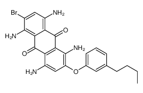 1,4,5,8-tetraamino-2-bromo-6-(3-butylphenoxy)anthracene-9,10-dione结构式