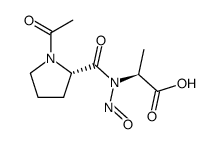 N-(N'-acetyl-L-prolyl)-N-nitroso-L-alanine Structure
