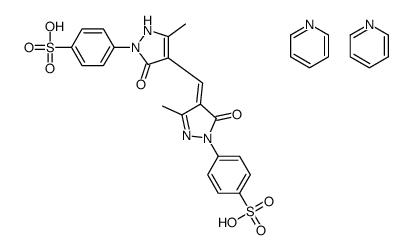 4-[5-methyl-4-[(Z)-[3-methyl-5-oxo-1-(4-sulfophenyl)pyrazol-4-ylidene]methyl]-3-oxo-1H-pyrazol-2-yl]benzenesulfonic acid,pyridine结构式