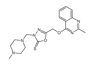 3-[(4-methylpiperazin-1-yl)methyl]-5-[(2-methylquinazolin-4-yl)oxymethyl]-1,3,4-oxadiazole-2-thione Structure