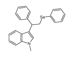 1-methyl-3-(1-phenyl-2-phenylselenoethyl)-1H-indole结构式