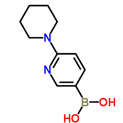 B-[6-(1-哌啶基)-3-吡啶基]-硼酸结构式