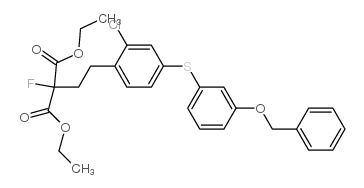 2-{2-[4-(3-(苄氧苯基硫烷基)-2-氯苯基]-乙基}-2-氟-丙二酸二乙酯图片