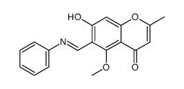 7-hydroxy-5-methoxy-2-methyl-6-[(phenylimino)methyl]-4H-chromen-4-one结构式