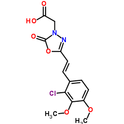 {5-[(E)-2-(2-Chloro-3,4-dimethoxyphenyl)vinyl]-2-oxo-1,3,4-oxadiazol-3(2H)-yl}acetic acid Structure