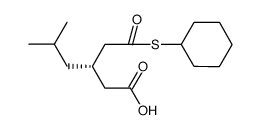 (-)-3-cyclohexylsulfanylcarbonylmethyl-5-methyl-hexanoic acid Structure