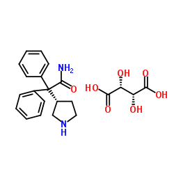 3-(S)-(1-甲酰胺基-1,1-二苯基甲基)吡咯烷-L-酒石酸盐结构式