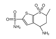 (4S,6S)-4-amino-6-methyl-7,7-dioxo-5,6-dihydro-4H-thieno[2,3-b]thiopyran-2-sulfonamide结构式