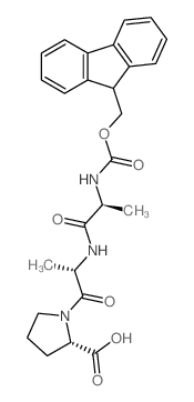 (S)-1-((S)-2-((S)-2-((((9H-芴-9-基)甲氧基)羰基)氨基)丙酰氨基)丙酰基)吡咯烷-2-羧酸结构式