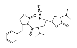 (4S)-3-[(2S,4S)-4-azido-4-[(2S,4S)-5-oxo-4-propan-2-yloxolan-2-yl]-2-propan-2-ylbutanoyl]-4-benzyl-1,3-oxazolidin-2-one Structure