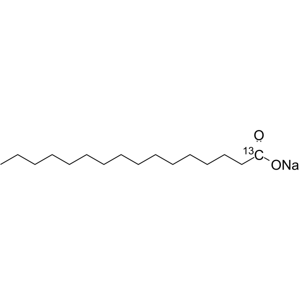 Palmitic acid-13C sodium结构式