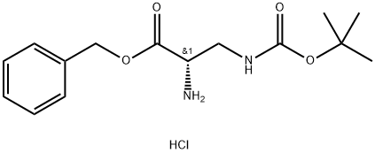 (S)-2-氨基-3-((叔丁氧羰基)氨基)丙酸苄酯盐酸盐结构式