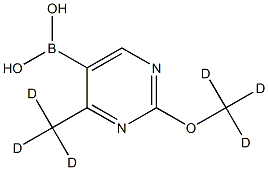 (2-(methoxy-d3)-4-(methyl-d3)pyrimidin-5-yl)boronic acid Structure