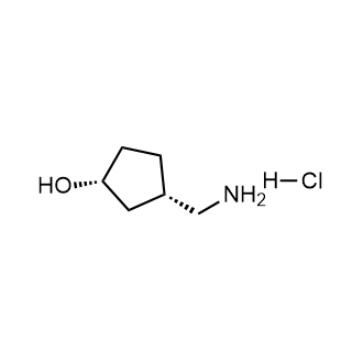 (1R,3S)-3-(aminomethyl)cyclopentan-1-ol hydrochloride Structure