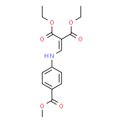 2-[(4-甲氧基羰基苯胺基)亚甲基]丙二酸二乙酯结构式