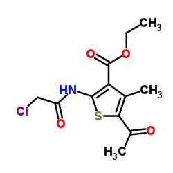 5-ACETYL-2-(2-CHLORO-ACETYLAMINO)-4-METHYL-THIOPHENE-3-CARBOXYLIC ACID ETHYL ESTER Structure