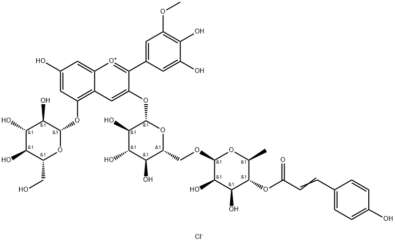 Petunidin 3-(p-coumaroylrutinoside)-5- glucoside Structure